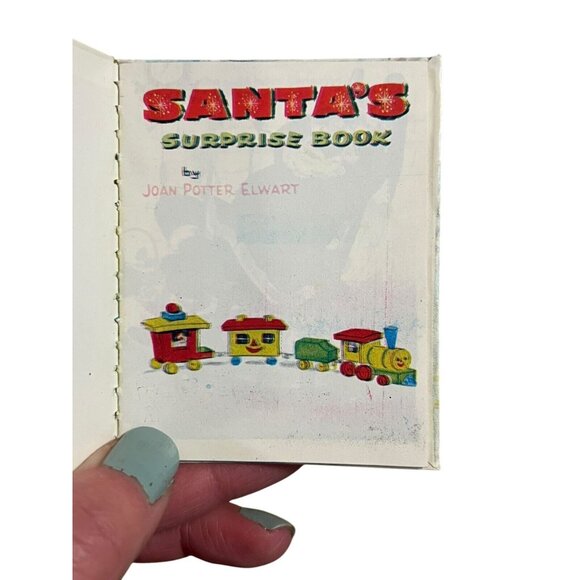 Miniature Christmas Ornament By Joan Potter Santa's‎ Surprise Book Classic VTG - Picture 4 of 5